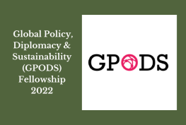 Global Policy, Diplomacy & Sustainability (GPODS) Fellowship 2022