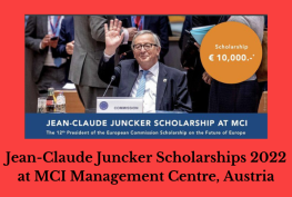 Jean-Claude Juncker Scholarships 2022 at MCI Management Centre, Austria