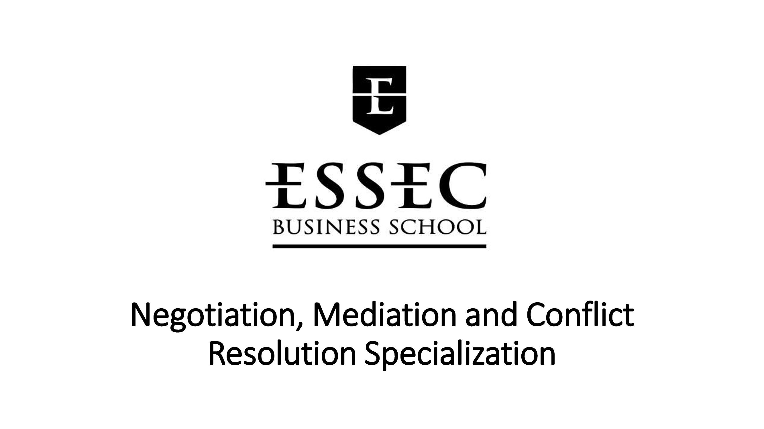 Negotiation, Mediation and Conflict Resolution Specialization
