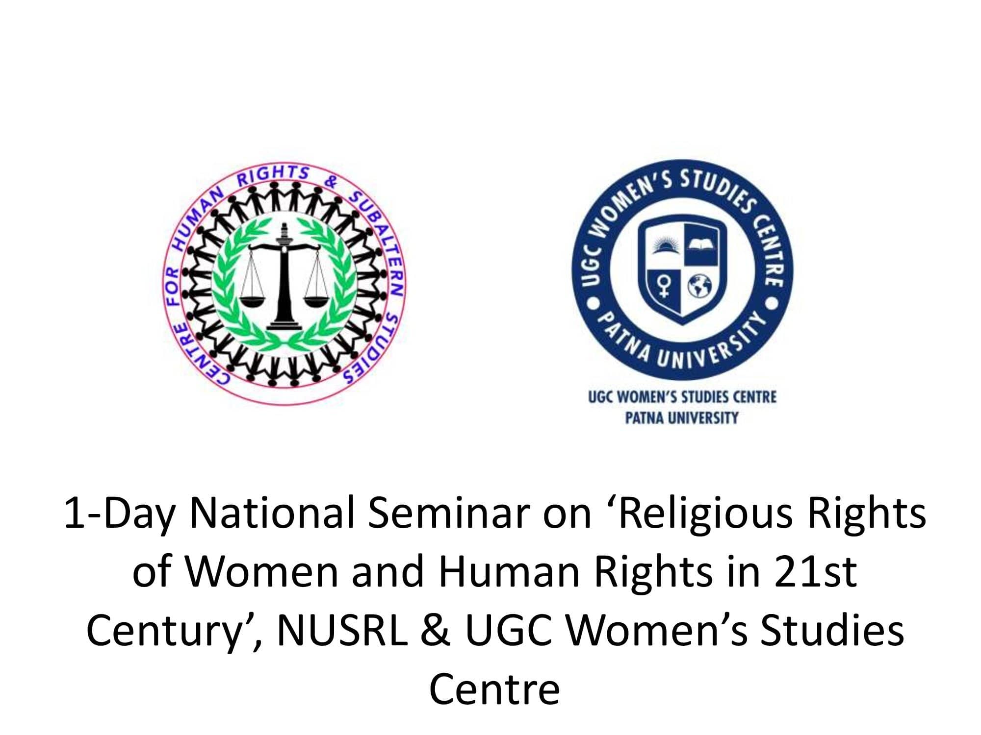 1-Day National Seminar on ‘Religious Rights of Women and Human Rights in 21st Century’, NUSRL & UGC Women’s Studies Centre