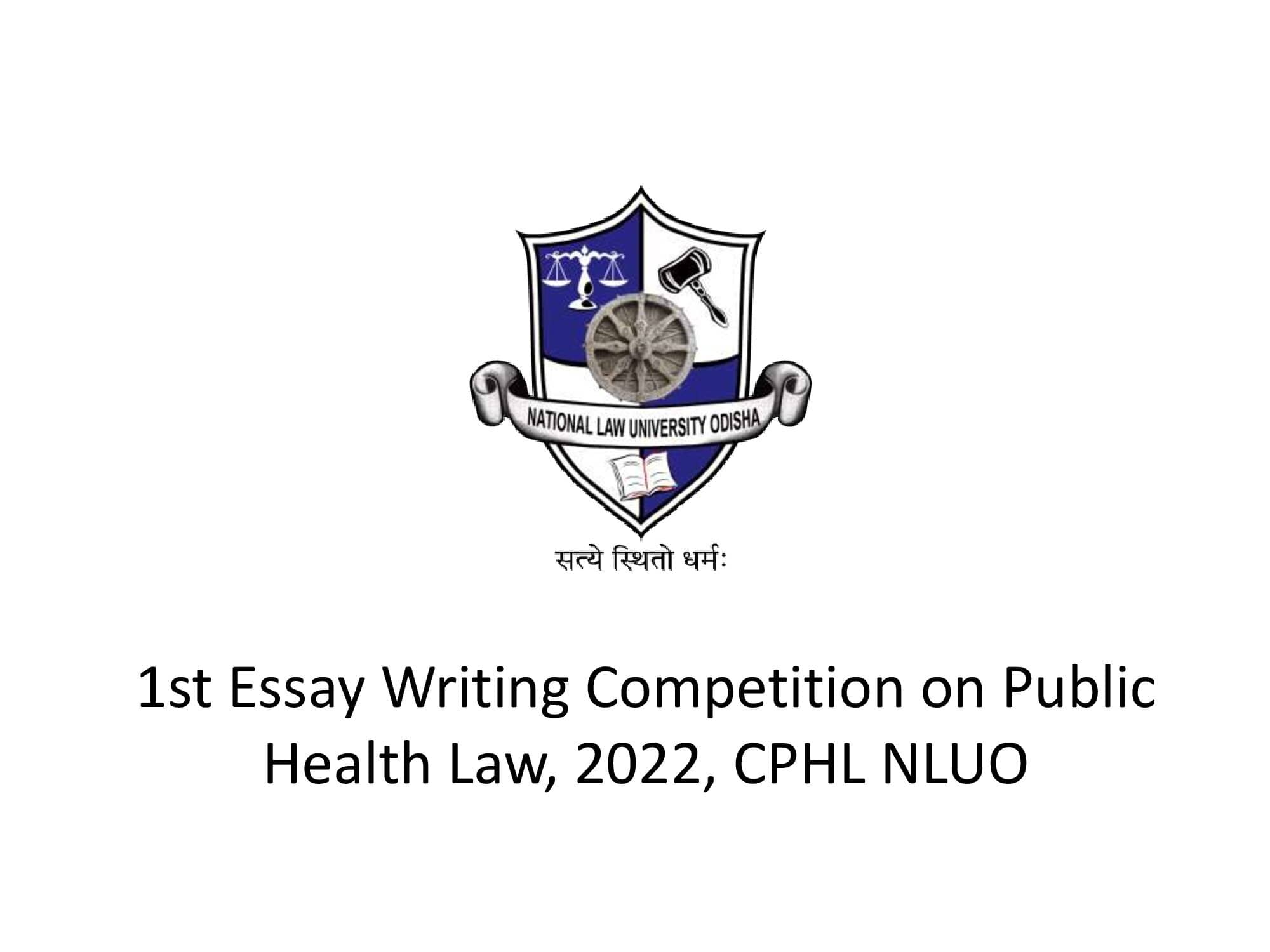 1st Essay Writing Competition on Public Health Law, 2022, CPHL NLUO