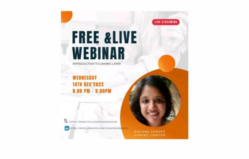 Free and Live Webinar on Gaming Laws